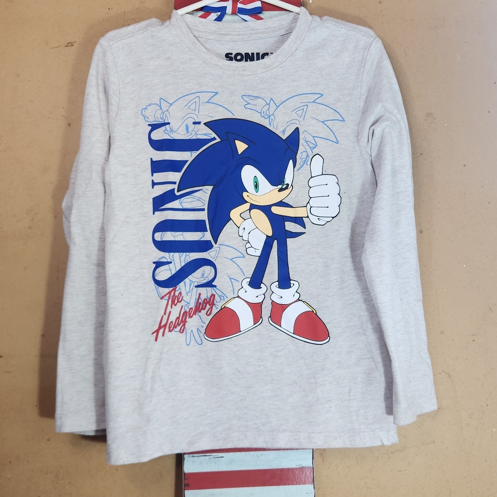 Sonic Kids Light Gray Long Sleeve Tee
